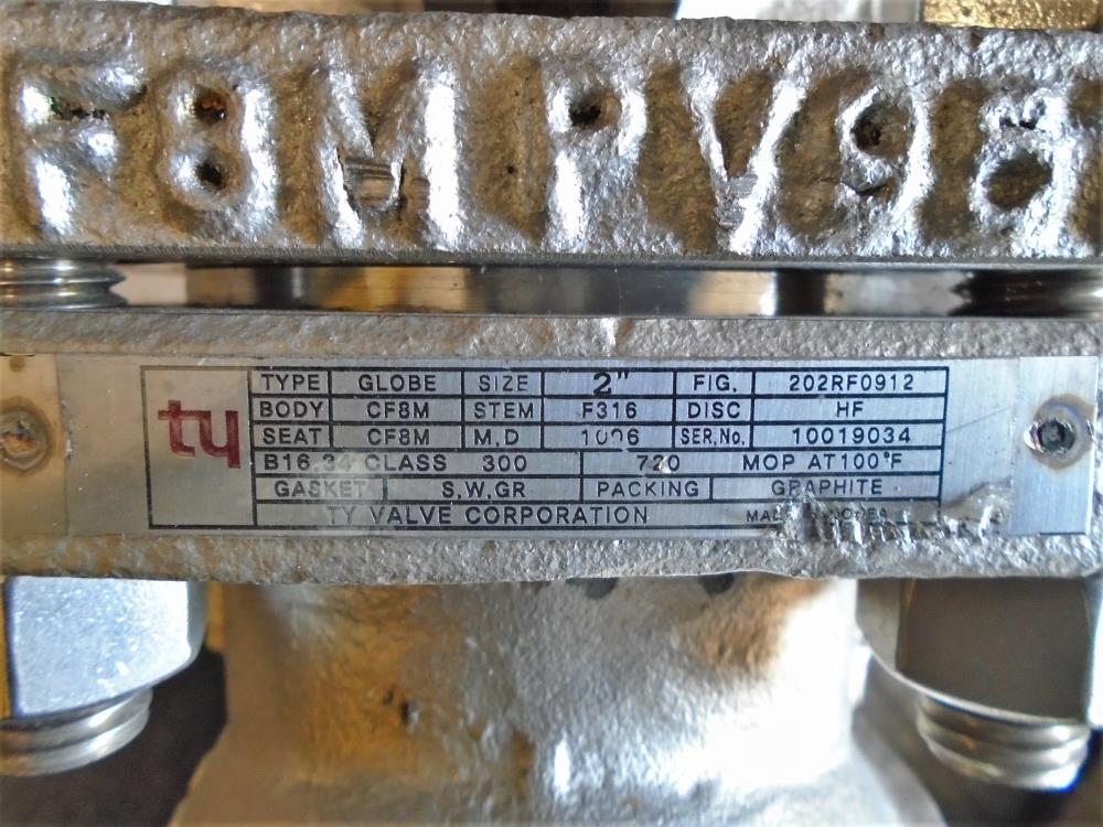 TY 2" 300# CF8M Globe Valve 202RF0912